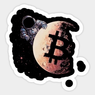 Bitcoin to the moon Sticker